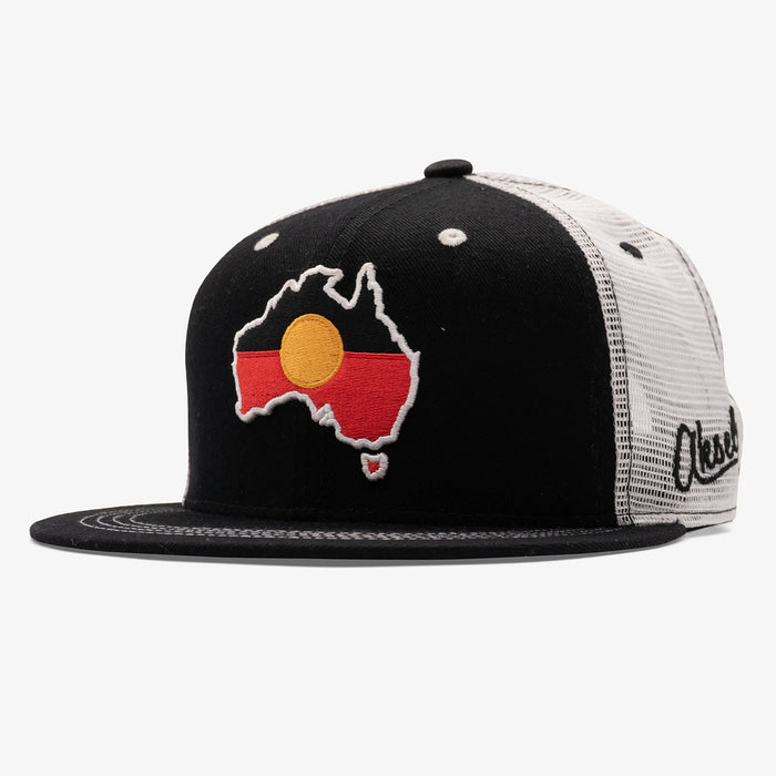 Aboriginal Flag Flatbill Snapback Hat