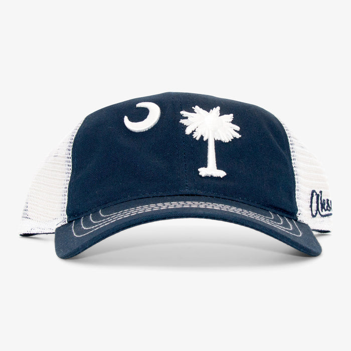 Aksels South Carolina Flag Unstructured Trucker Hat - Navy