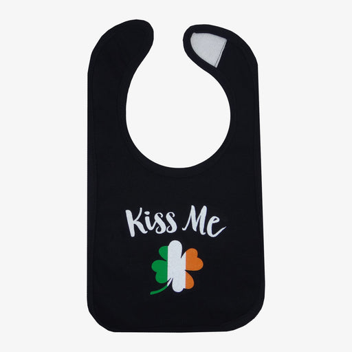 Kiss Me I'm Irish Bib - Black