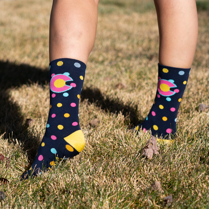 Colorado Flag Dots Men's & Women's Crew Socks