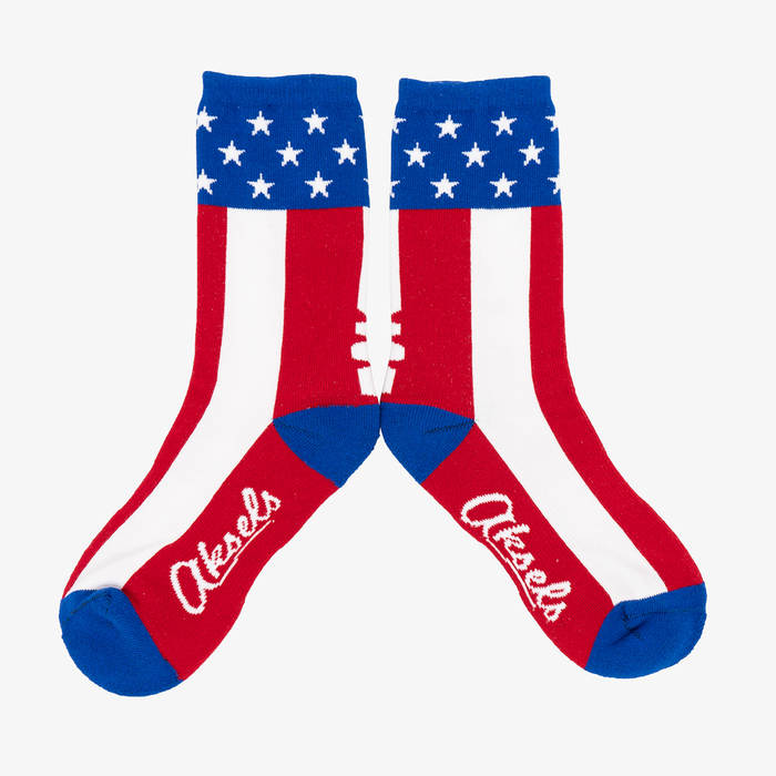 Big Kids USA Flag Crew Socks