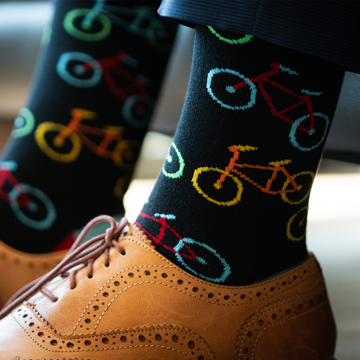 Men's Neon Bike Fun Dress Socks