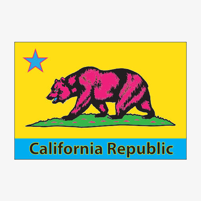 California Flag Sticker - Yellow