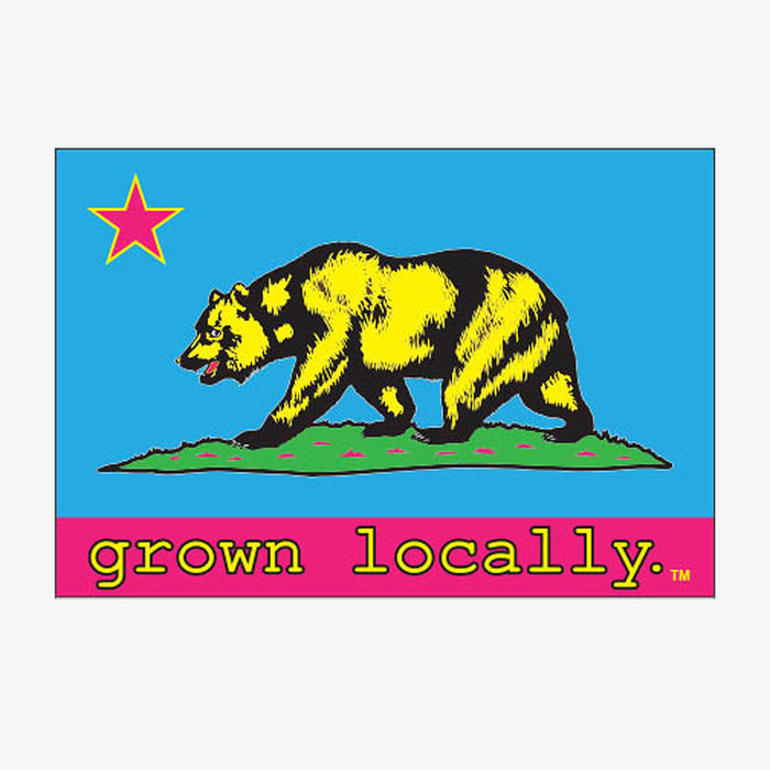 Grown Locally California Flag Sticker - Blue
