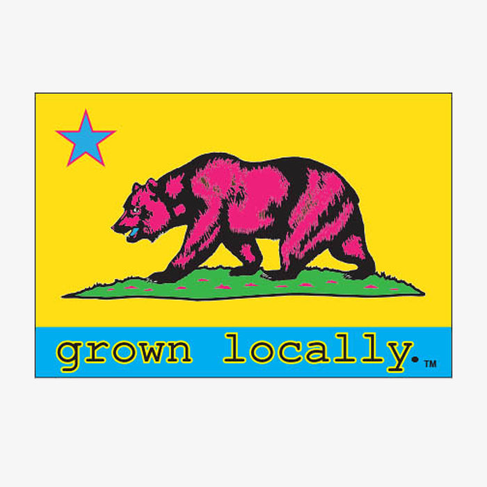 Grown Locally California Flag Sticker - Yellow
