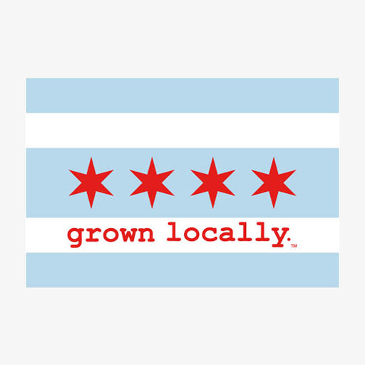 Aksels Grown Locally Chicago Flag Sticker - Blue