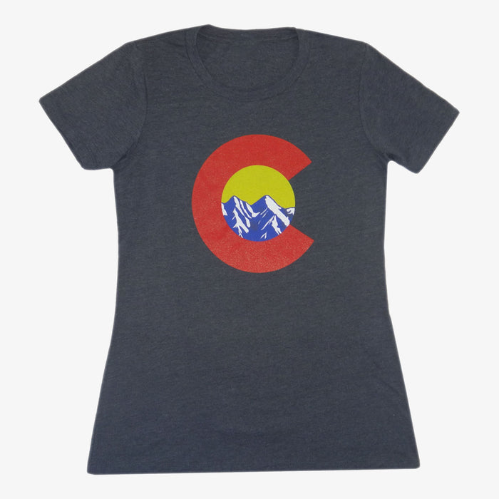Women's Colorado Mountain C T-Shirt - Charcoal