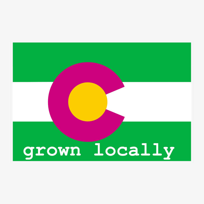 Aksels Grown Locally Colorado Flag Sticker - Neon Green