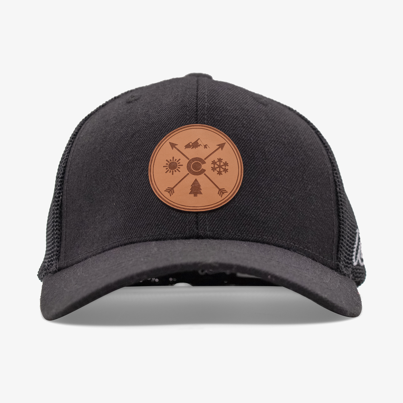 Adult Colorado Arrows Leather Patch Full Flex Curved Low Pro Hat | Mens ...