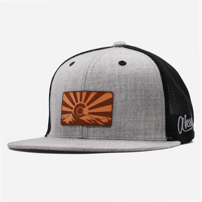 Aksels Laser Colorado Sunset Mesh Full Flex Hat (Grey)