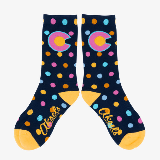 Aksels  Youth Colorado Flag Dots Socks - Neon