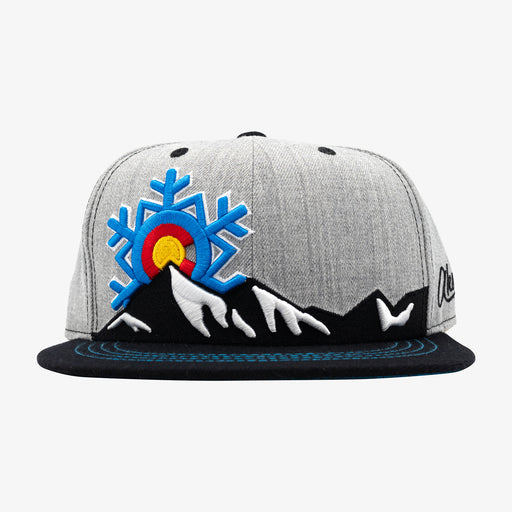 Aksels Colorado Snowflake Snapback Hat - Heather/Black