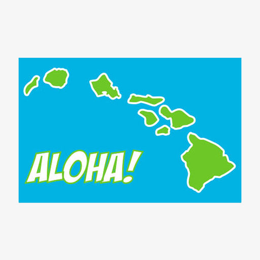 Aksels Aloha Hawaiian Islands Sticker - Aqua