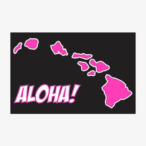 Aksels Aloha Hawaiian Islands Sticker - Black