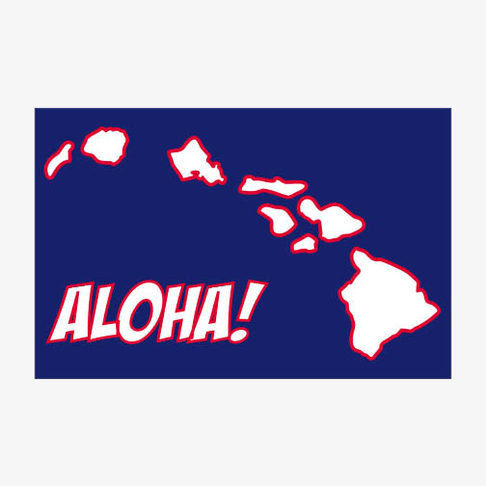 Aksels Aloha Hawaiian Islands Sticker - Navy