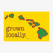 Aksels Grown Locally Hawaiian Islands Sticker - Yellow