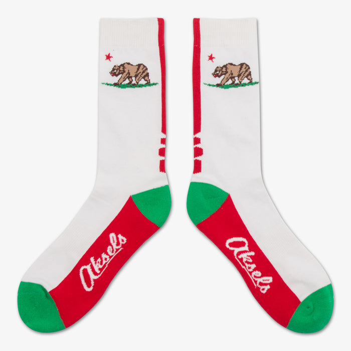 Aksels California State Flag Socks - White