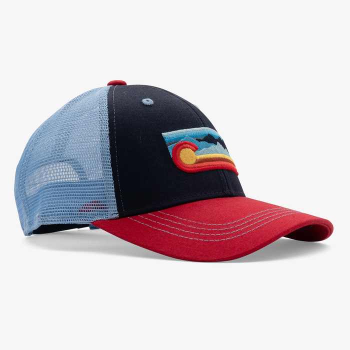 Low Pro Colorado Scape Trucker Hat (Navy Blue/Red)