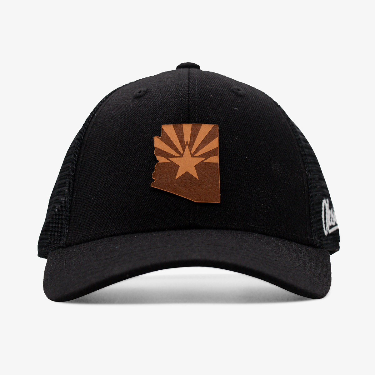 Adult Arizona State Flag Leather Patch Curved Low Pro Snapback Hat ...