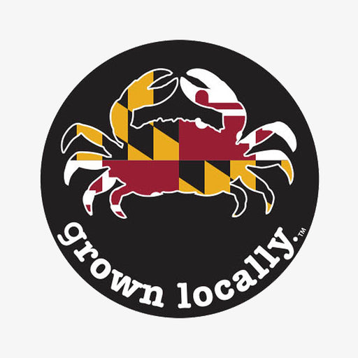 Aksels Grown Locally Maryland Crab Sticker - Black