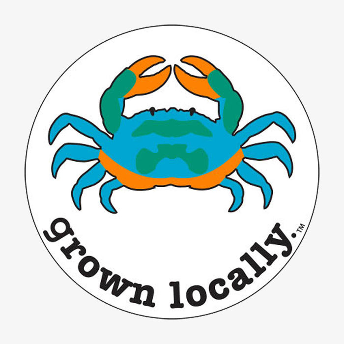 Aksels Grown Locally Maryland Crab Sticker - Neon