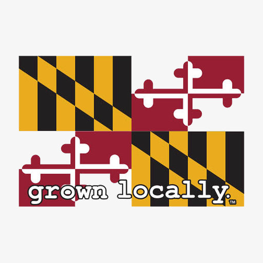 Grown Locally Maryland Flag Sticker - Black