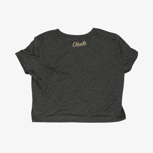 Women's Retro Mountain Cropped T-Shirt Charcoal