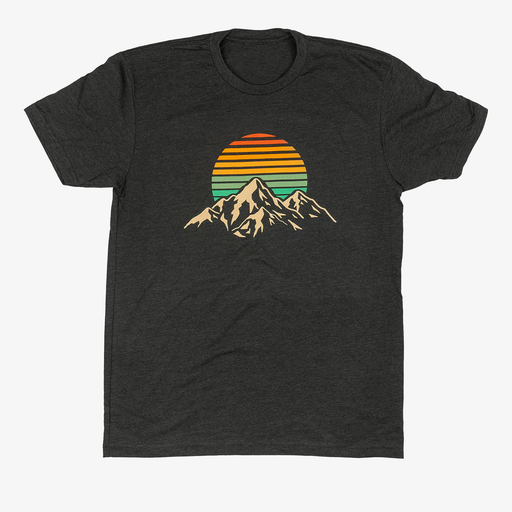 Retro Mountains T-Shirt Charcoal