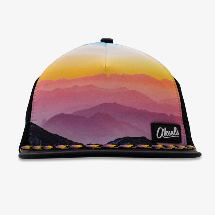 Sunset Mountain Views Foam Rope Snapback Hat