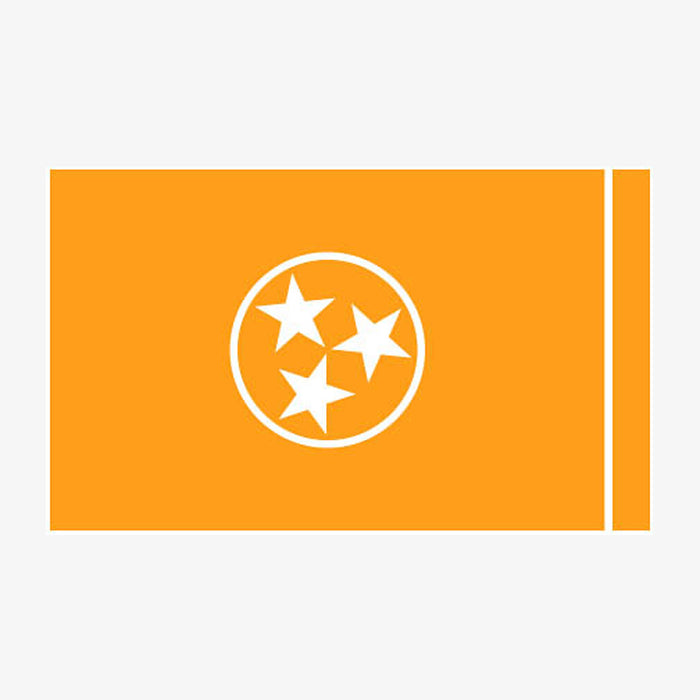 Aksels Tennessee Flag Sticker - Orange