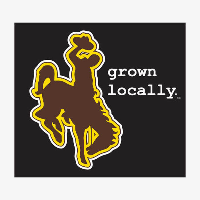 Aksels Grown Locally Wyoming Cowboy Sticker - Black