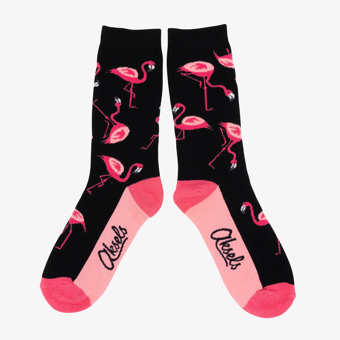 Fun Dress Socks with Flamingos for Men | Mens Crew Cotton Socks | Size 16+ Fun Dress Socks with Flamingos for Men | Mens Crew Cotton Socks | Size 16+