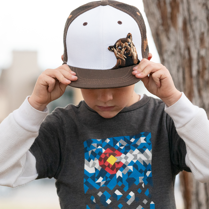 Kids Denver Blue Bear Flatbill Snapback Hat