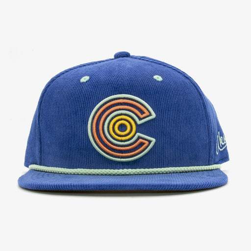Aksels Colorado Maze Corduroy Snapback Hat - Blue