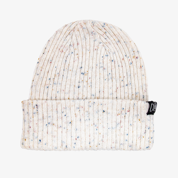 Adult White & Navy Color Speckle Beanie | Men's & Women's |  White / Os by Aksels
